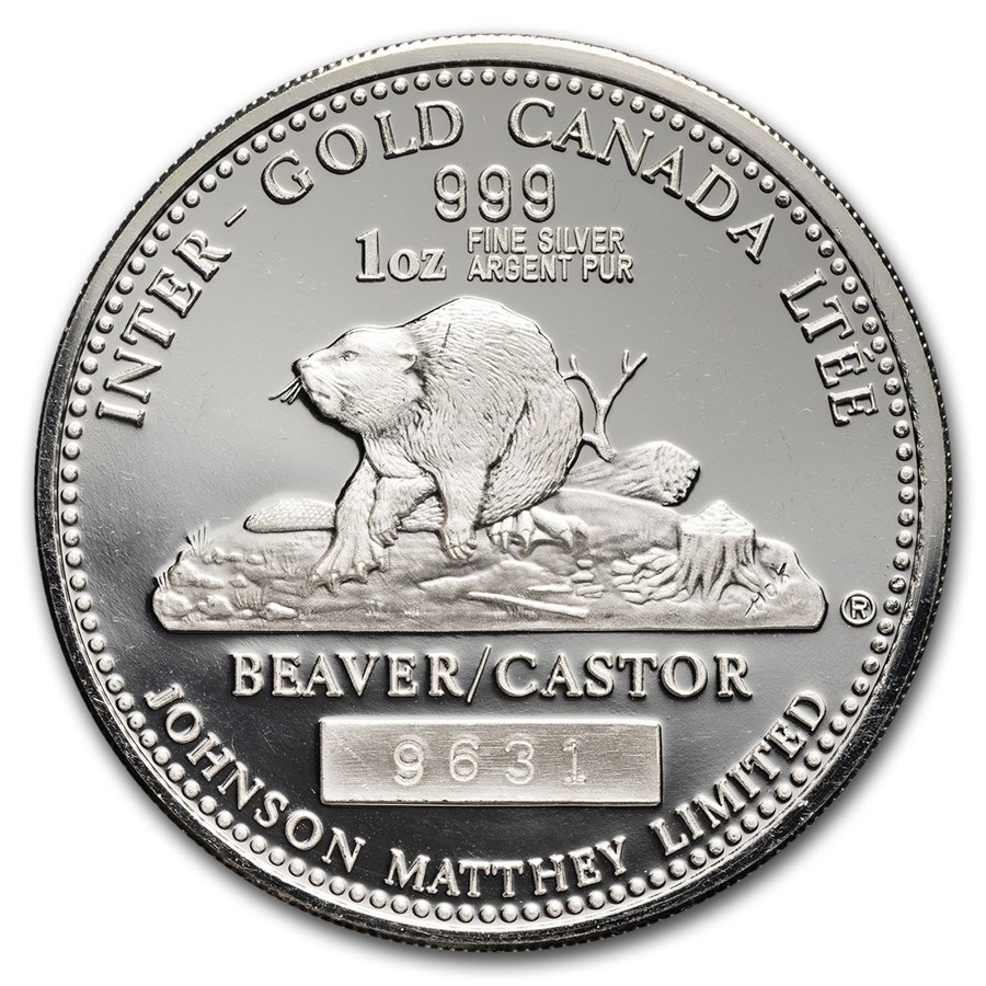 1 oz Silver Round - Johnson Matthey (Beaver Castor, Edward VII)