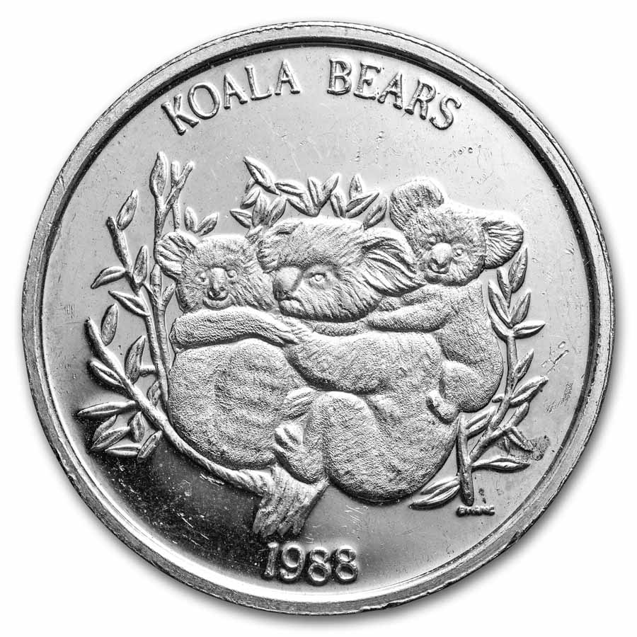 1 oz Silver Round - Koala (1988, New Queensland Mint)