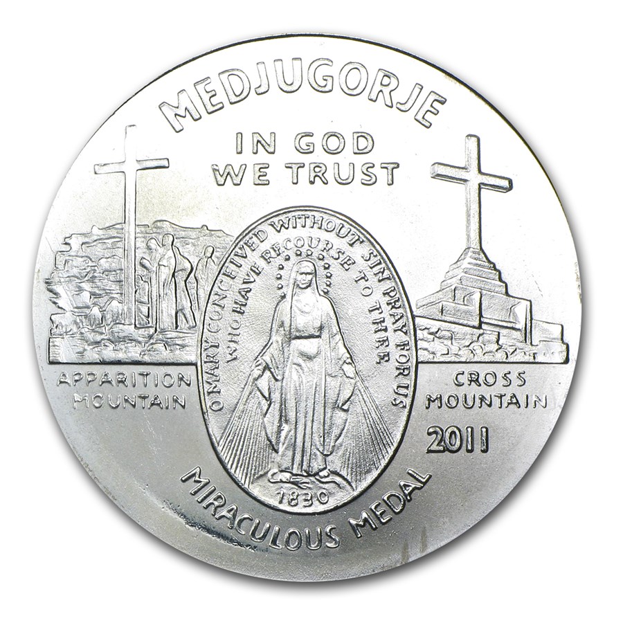 1 oz Silver Round - Medjugorjes (Miraculous Medal)
