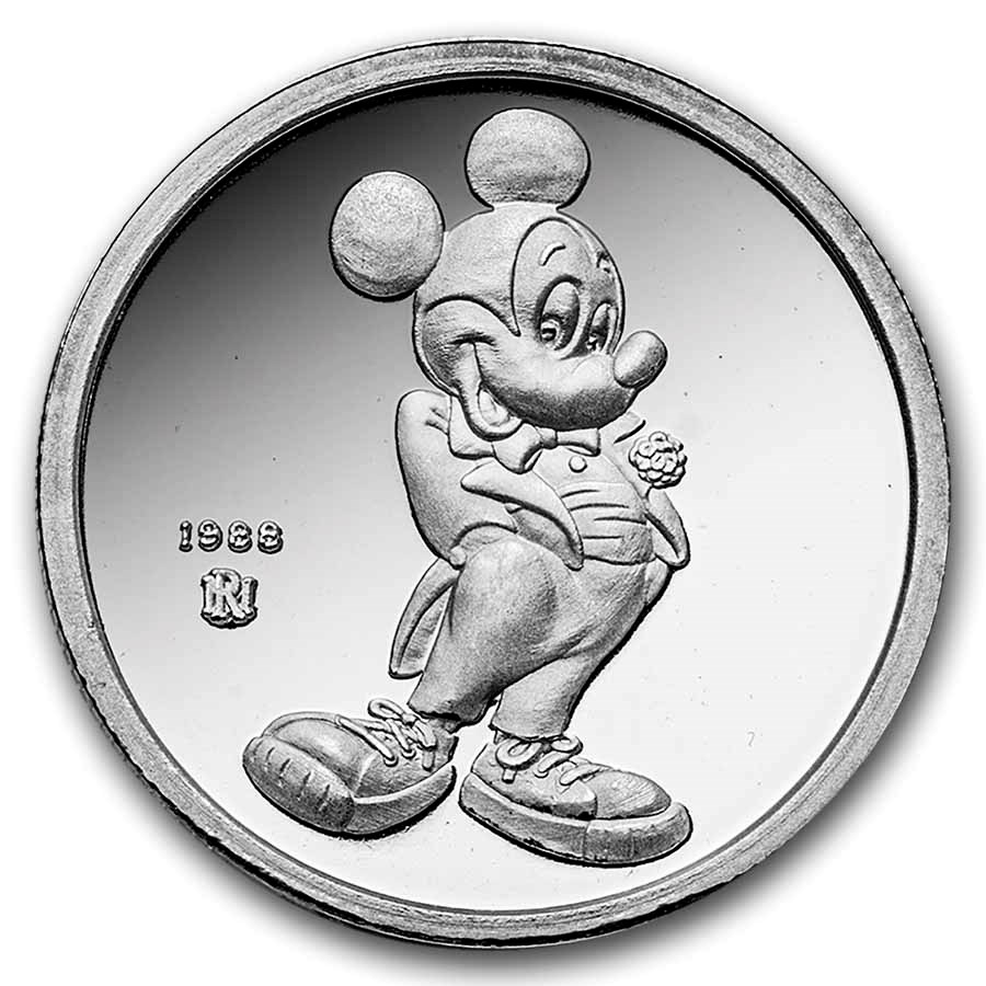1 oz Silver Round - Mickey Mouse 60 Years International Icon