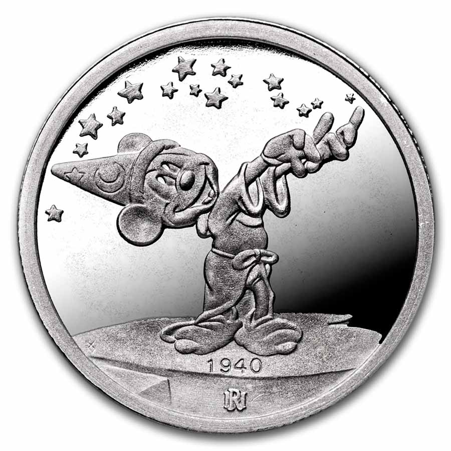 1 oz Silver Round - Mickey Mouse 60 Years Sorcerer's Apprentice