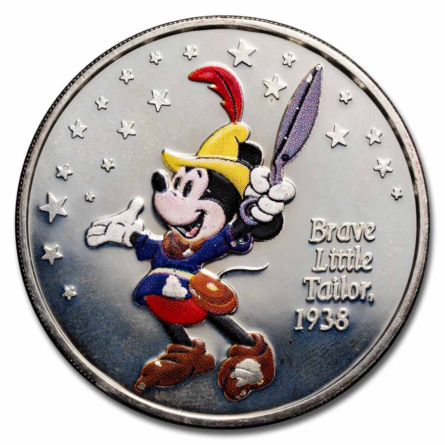 1 oz Silver Round - Mickey Mouse Brave Little Tailor (Enamel)