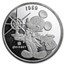 1 oz Silver Round - Mickey/Pluto - Christmas/New Year
