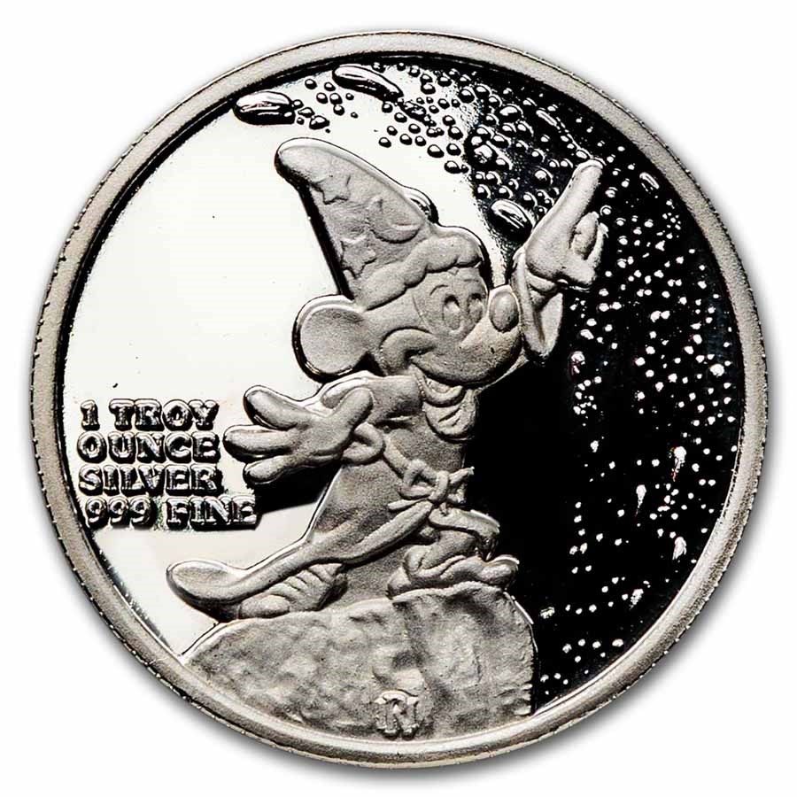 1 oz Silver Round - Mickey Sorcerer's Apprentice (w/Box & COA)