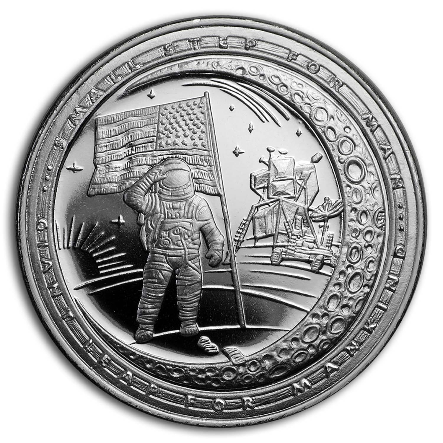 Anniversary of The Moon Landing .999 Silver Round New Frontier 1OZ 