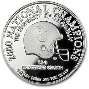 1 oz Silver Round - Oklahoma National Championship 1 oz Silver Round - Oklahoma National Championship