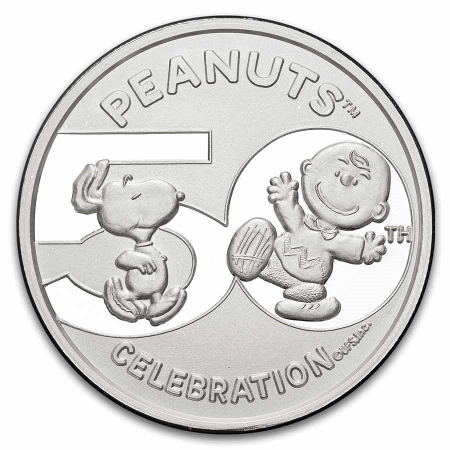 1 oz Silver Round - Peanuts (Vintage, 50th Celebration)