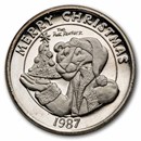 1 oz Silver Round - Pink Panther (1987 Merry Christmas)