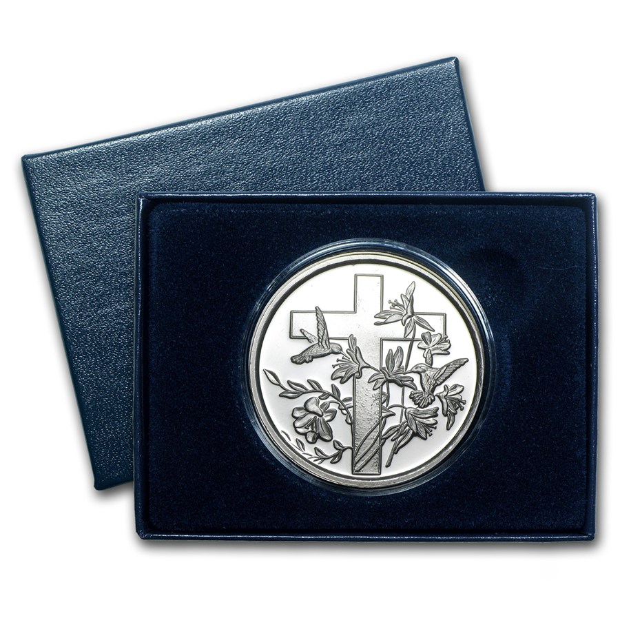 Buy 1 oz Silver Round - Religious Cross (w/Box & Capsule) | APMEX