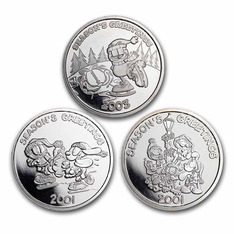 1 oz Silver Round - Season's Greetings Garfield (Random Motif)