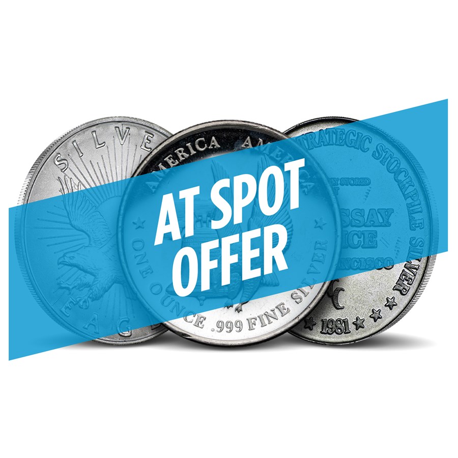 1 oz Silver Round - Secondary Market - AT SPOT!