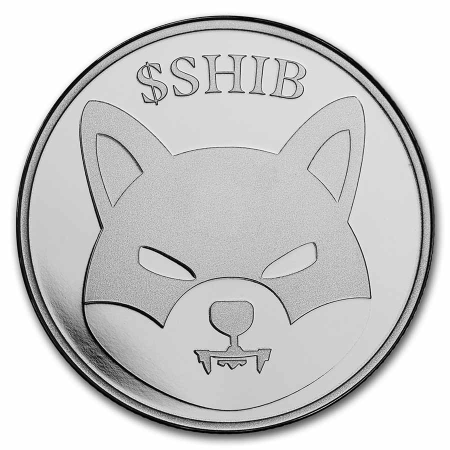Dogecoin Doge Coin Shiba Cryptocurrency 1 Troy Oz .999 Fine Silver Round Medal