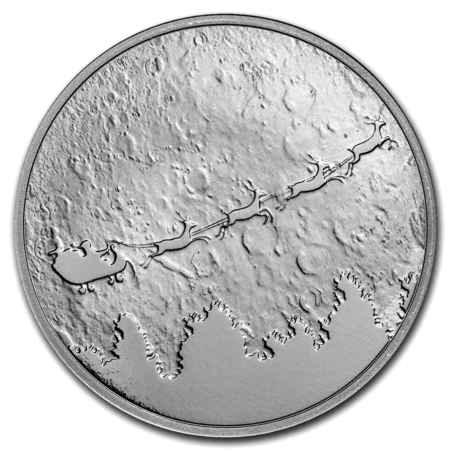 1 oz Silver Round - Sleigh & Reindeer