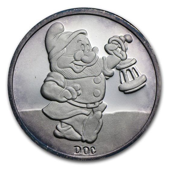 1 oz Silver Round - Snow White 50th Anniv (Doc, w/Box & COA) 1 oz Silver Round - Snow White 50th Anniv (Doc, w/Box & COA)