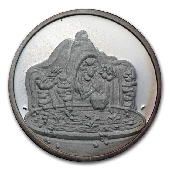 1 oz Silver Round - Snow White 50th Anniv (The Witch, Box & COA) 1 oz Silver Round - Snow White 50th Anniv (The Witch, Box & COA)