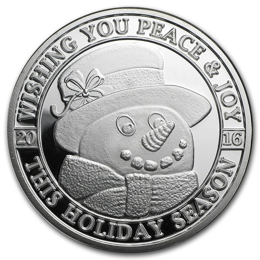 Buy 1 oz Silver Round - Snowman (w/Red Pouch & Capsule) | APMEX
