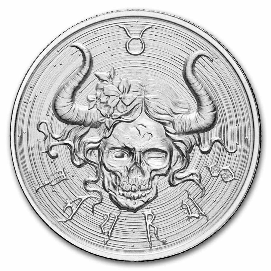 1 oz Silver Round - Taurus (Zombie Zodiacs)