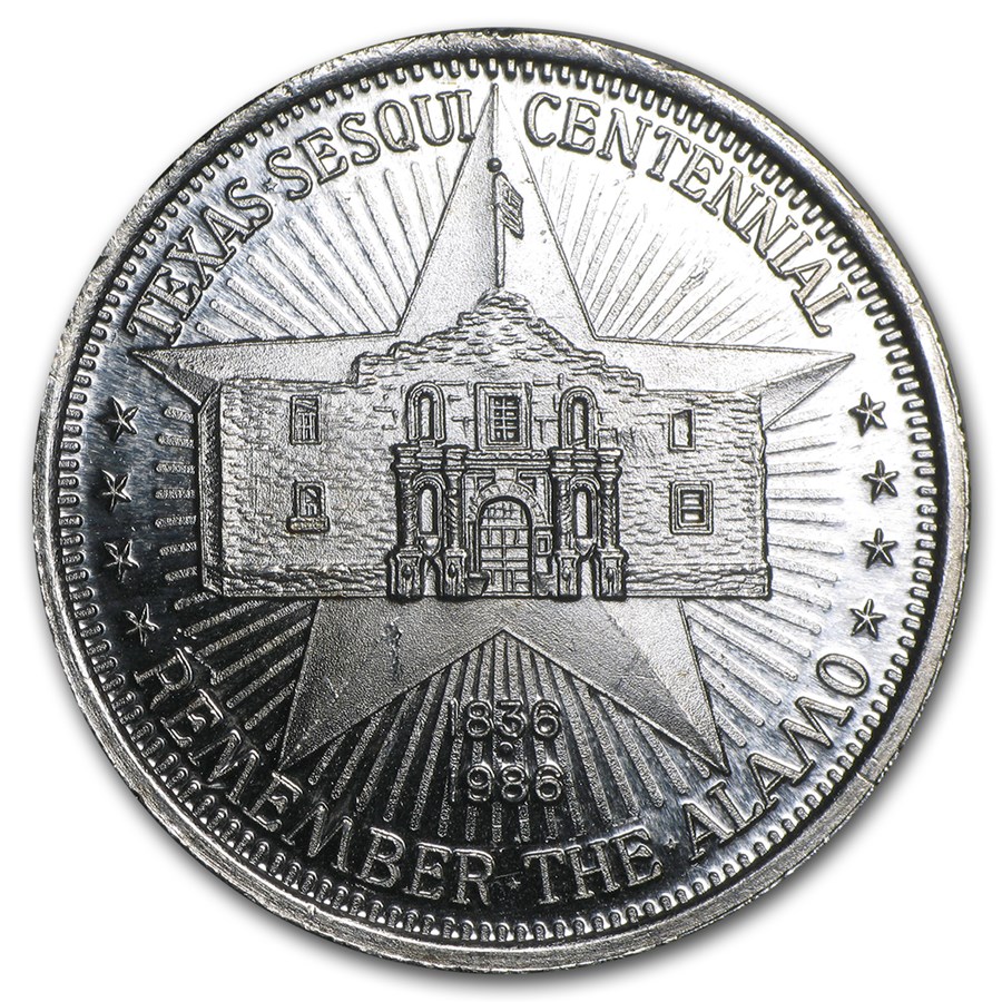 Buy 1 oz Silver Round Texas Sesquicentennial (18361986) APMEX