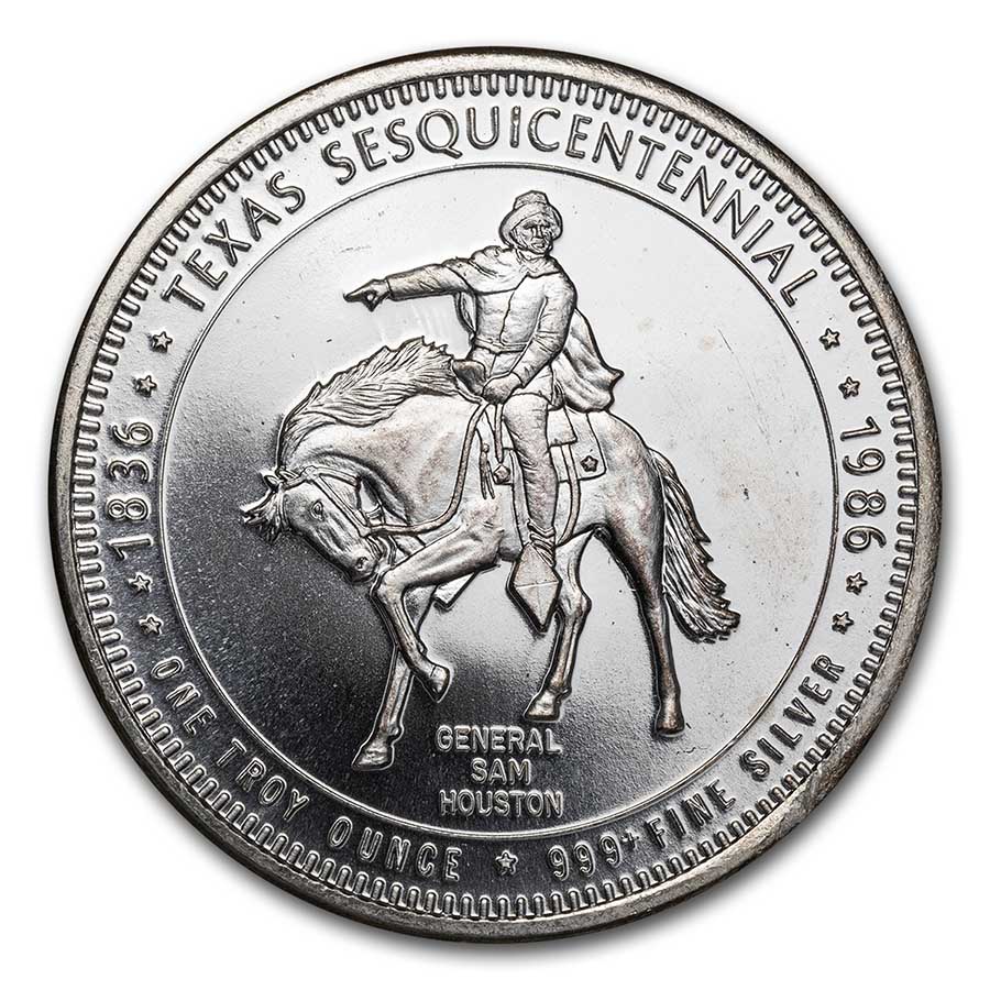 Buy 1 oz Silver Round - Texas Sesquicentennial 1836-1986 | APMEX
