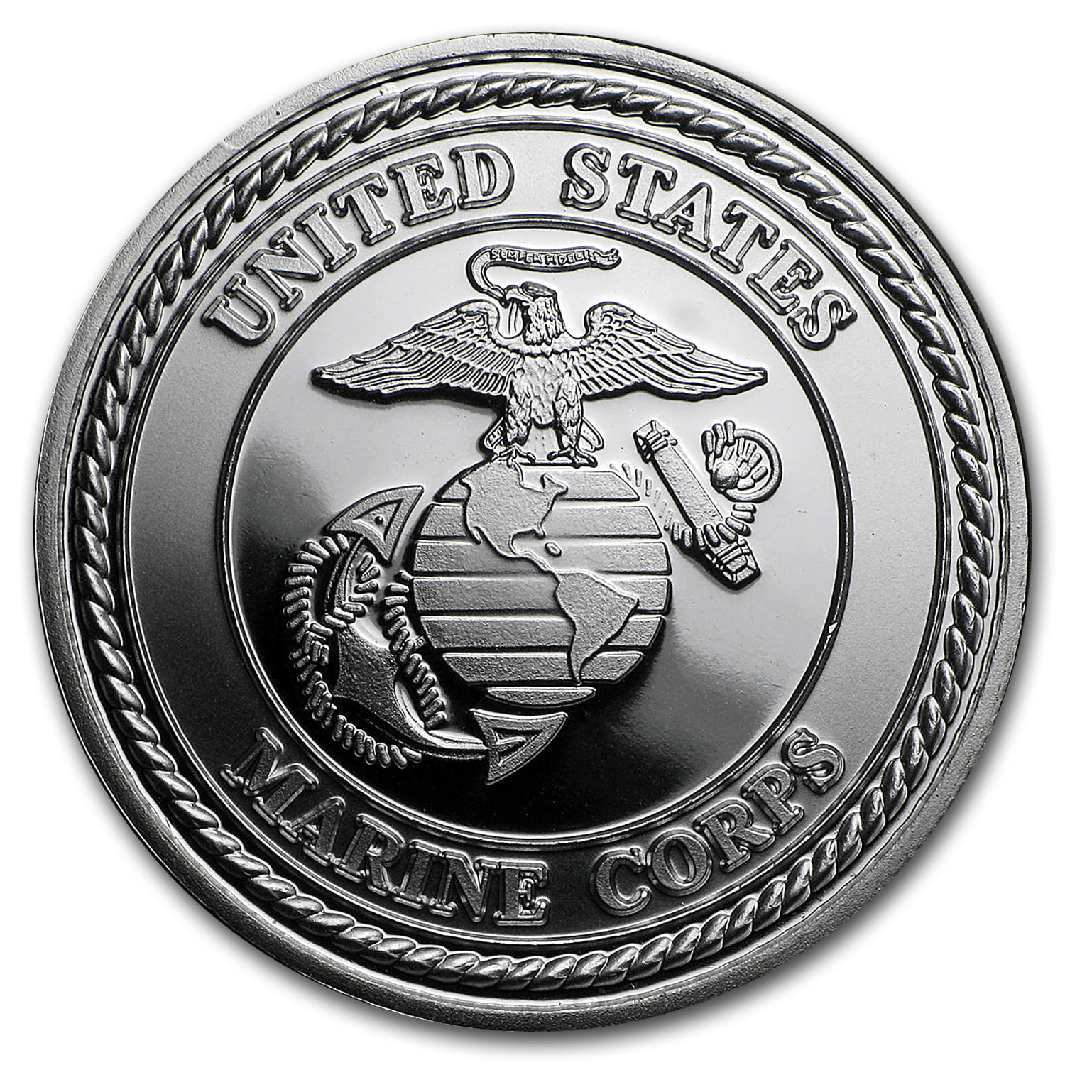 US Marine Corps 1oz .999 Fine Silver Round Pledge box 