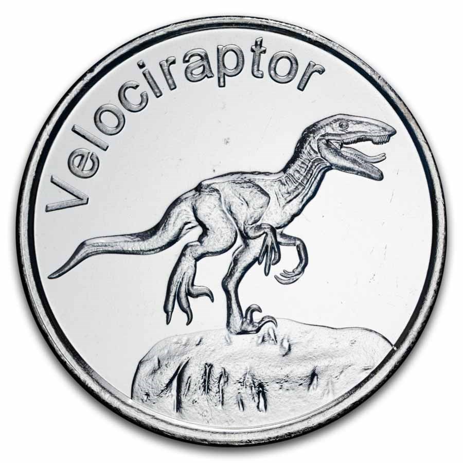 1 oz Silver Round - Velociraptor