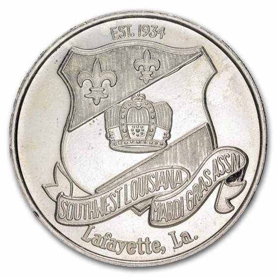 1 oz Silver Round - Vintage 1970's Mardi Gras Doubloon