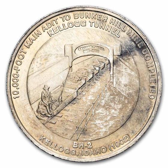 1 oz Silver Round - Vintage Bunker Hill (Scruffy, Random Motif)
