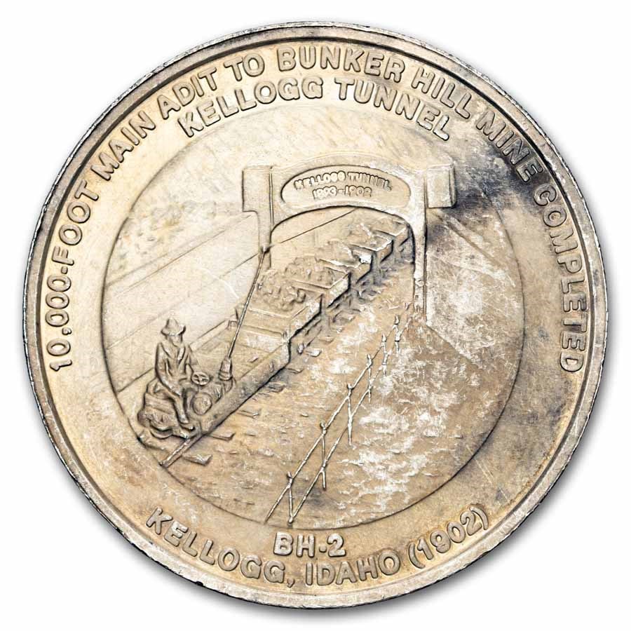 1 oz Silver Round - Vintage Bunker Hill (Scruffy, Random Motif)