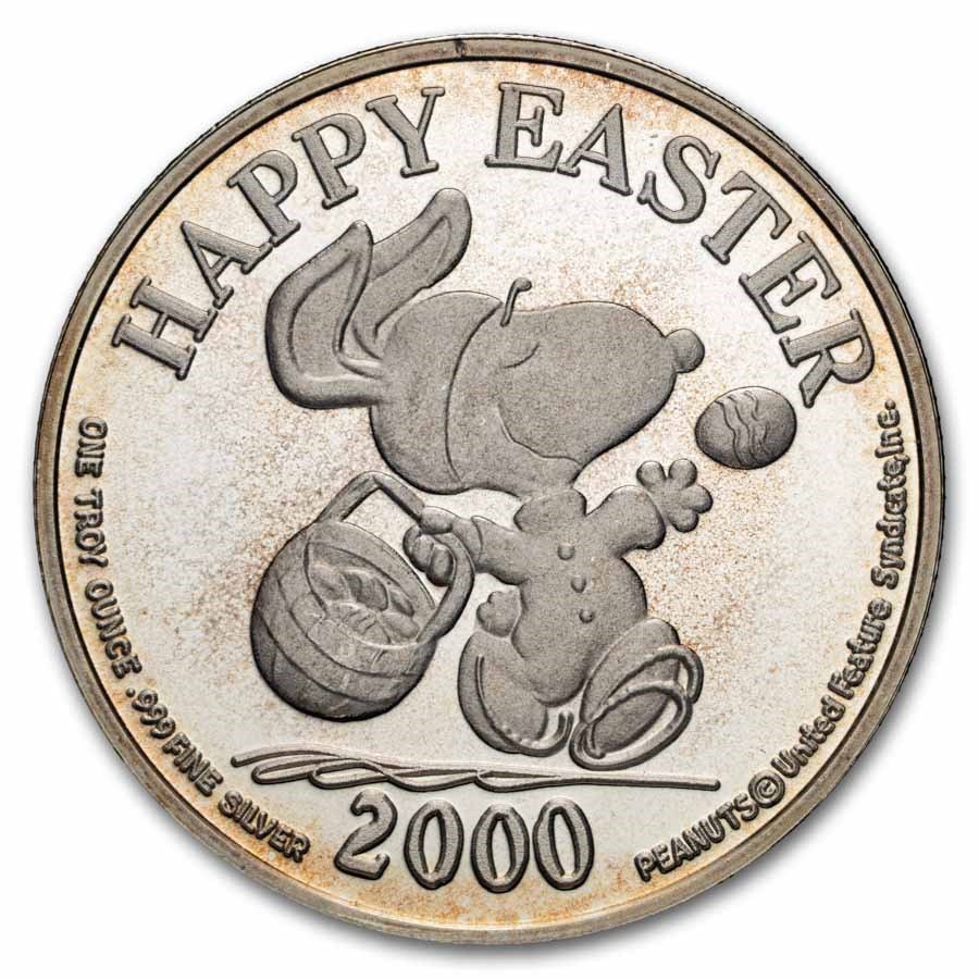 1 oz Silver Round - Vintage Happy Easter Peanuts