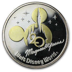 1 oz Silver Round - Walt Disney World 20th Anniversary