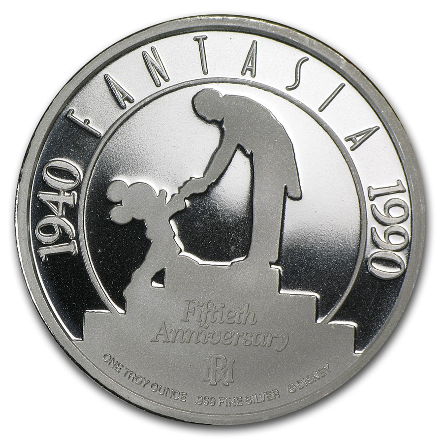 1 oz Silver Round - Walt Disney's Fantasia 50th Anniversary