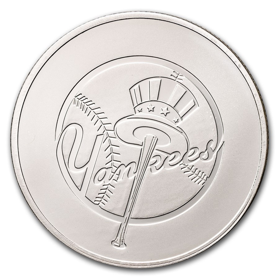 1 oz Silver Round - Yankees Major League Baseball Team Logo