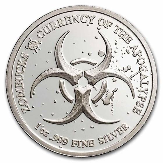 1 oz Silver Round - Zombucks (Random Motif) 1 oz Silver Round - Zombucks (Random Motif)