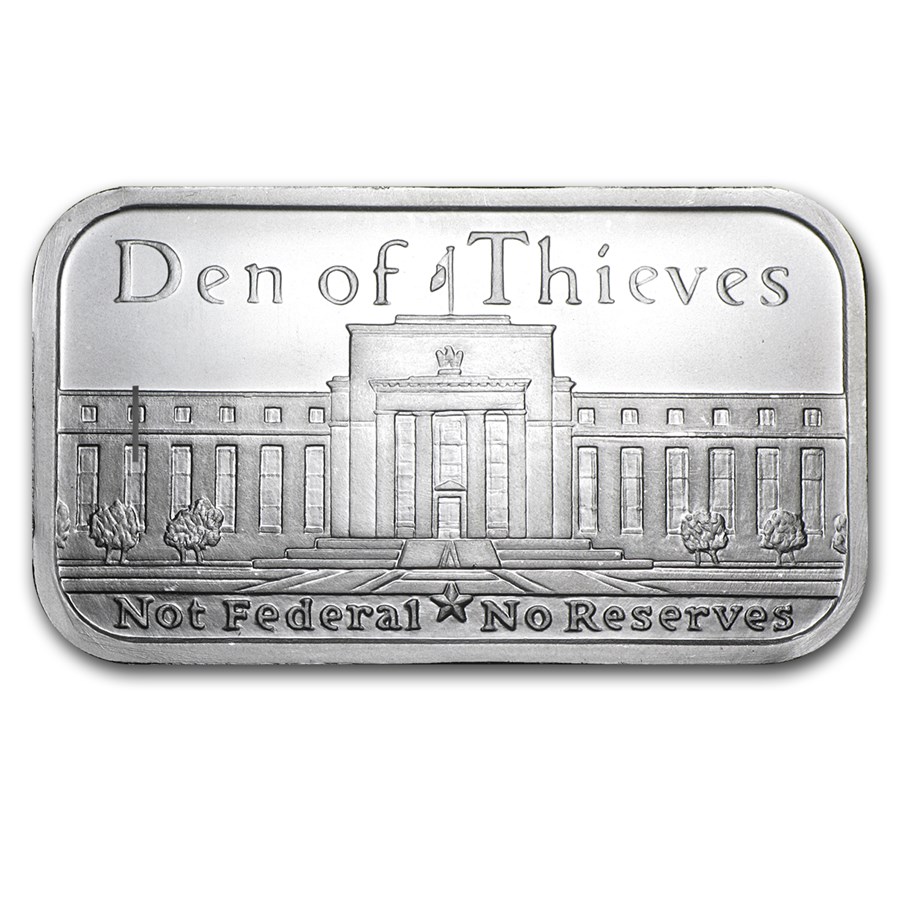 1 oz Silver Shield Bar - Den of Thieves