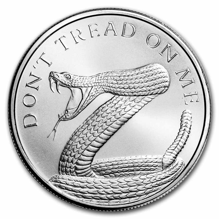 1 oz Silver Shield Round - Don't Tread On Me Snake (Random Year)