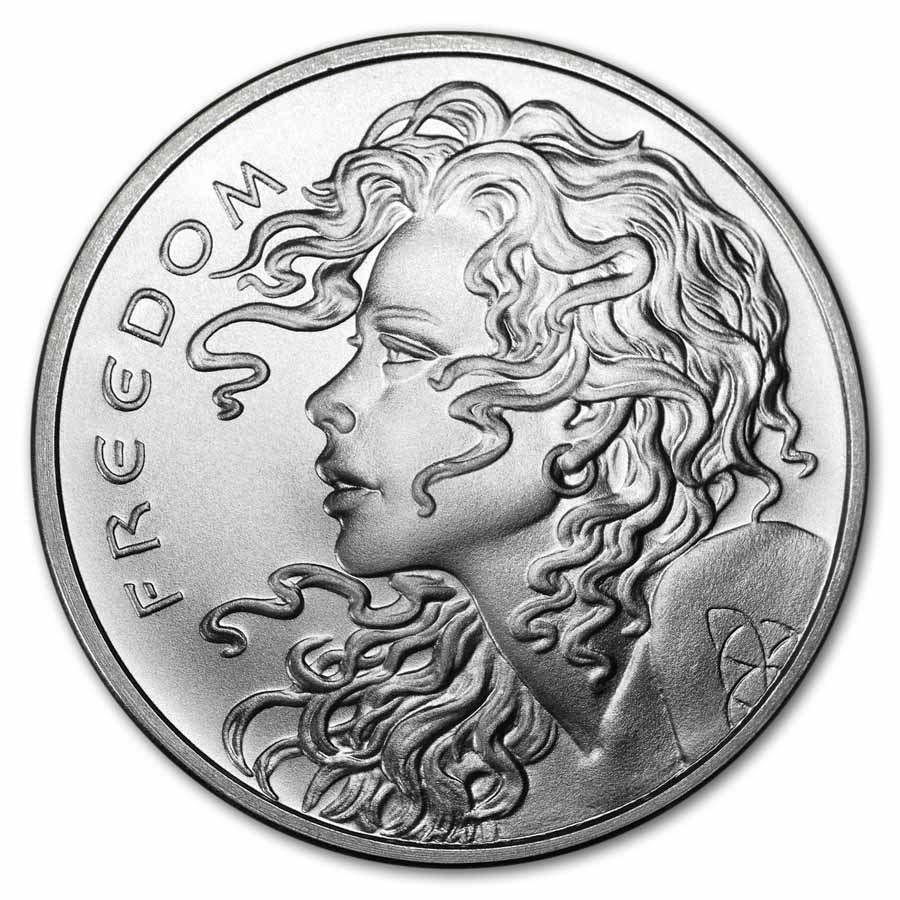 1 oz Silver Shield Round - Freedom Girl (Random Year)