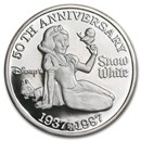 1 oz Silver - Snow White 50th Anniv (Snow White, w/Box & COA)