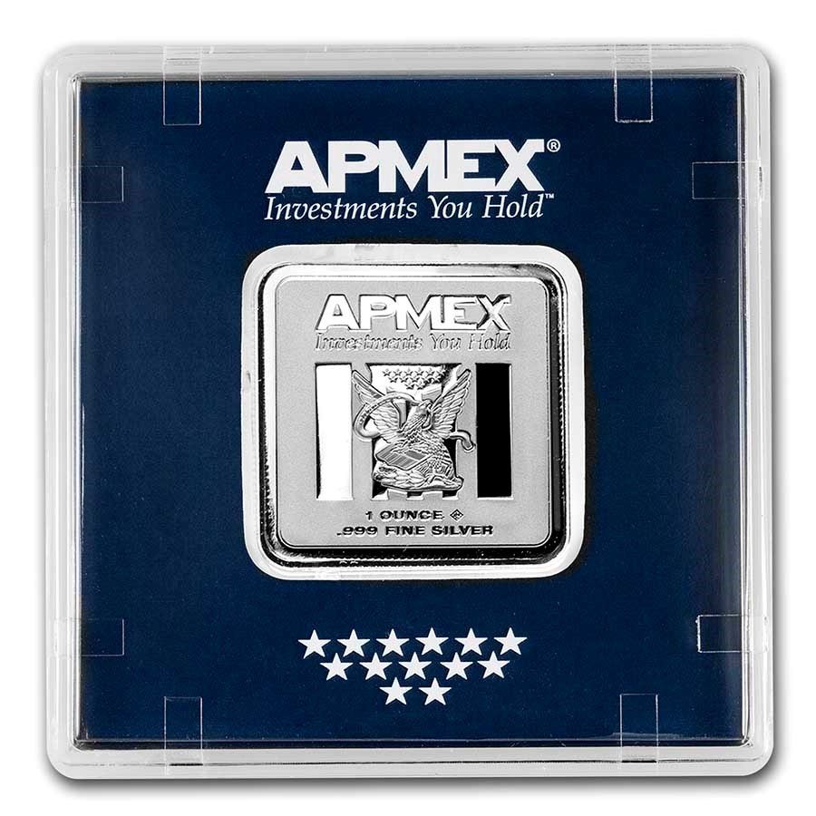 1 oz Silver Square Bar - APMEX (Encapsulated w/Assay)