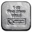 1 oz Silver Square Bar - Heimerle & Meule (Cast)