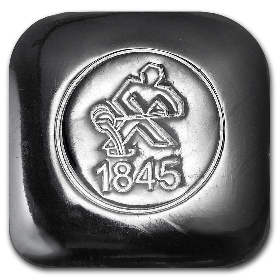 1 oz Silver Square Bar - Heimerle & Meule (Cast)