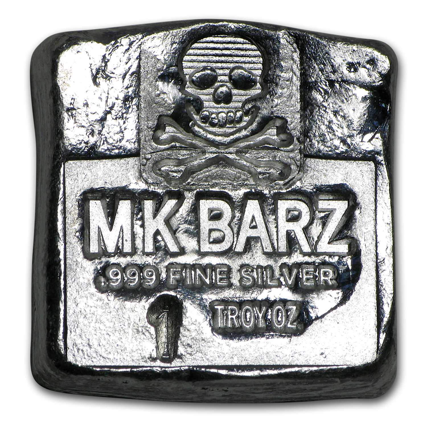 1,75 Tr/oz MK BarZ Half Dead-1/2 Man & Skull .999 Argento Fino - Foto 9