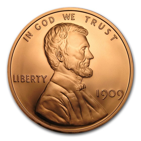 1 Pound Copper Round - Lincoln Wheat Cent