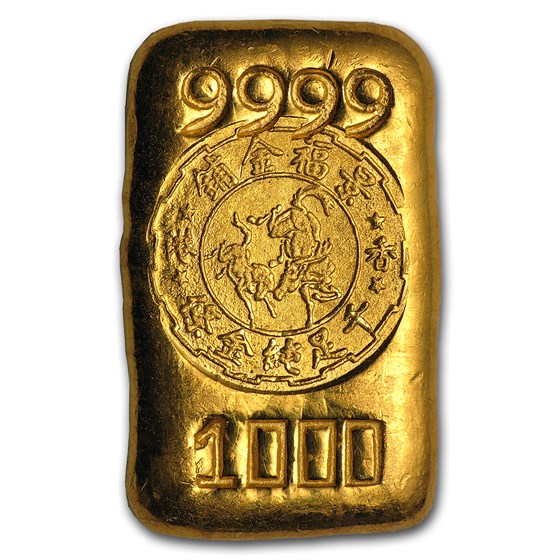 1 Tael Gold Bar - Chinese Biscuit (1.206 oz, King Fook) 1 Tael Gold Bar - Chinese Biscuit (1.206 oz, King Fook)