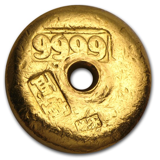1 Tael Gold Round - Chinese Button (Type 1, 1.2057 oz)