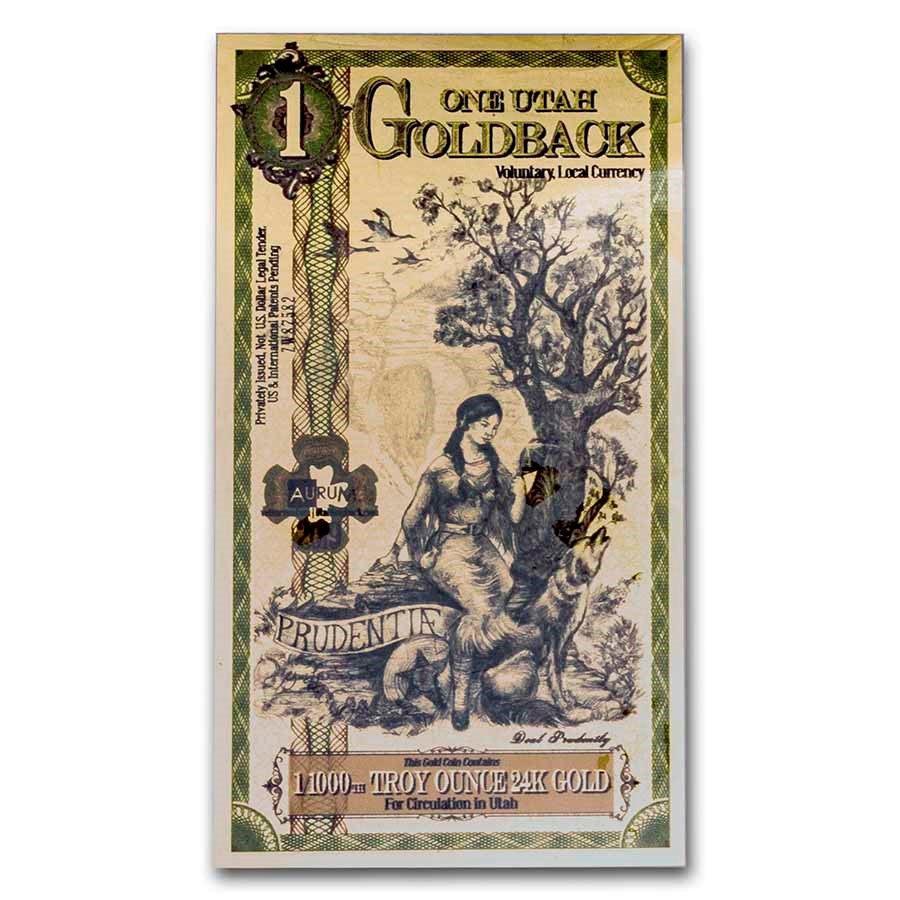 1 Utah Goldback - Aurum Gold Foil Note (24k)