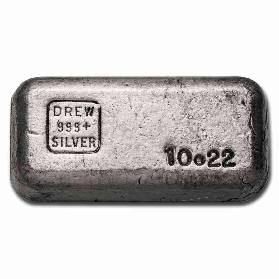 10.22 oz Silver Bar - Drew Refining Co.