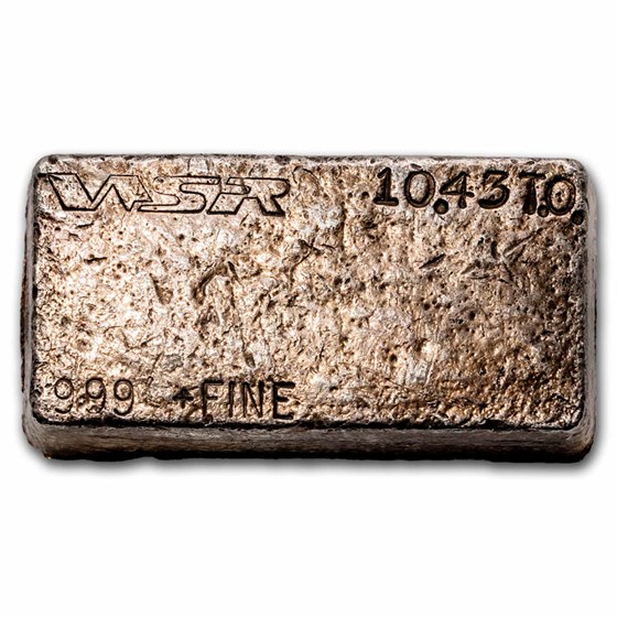 10.43 oz Silver Bar - WSR (Western States Refining) 10.43 oz Silver Bar - WSR (Western States Refining)
