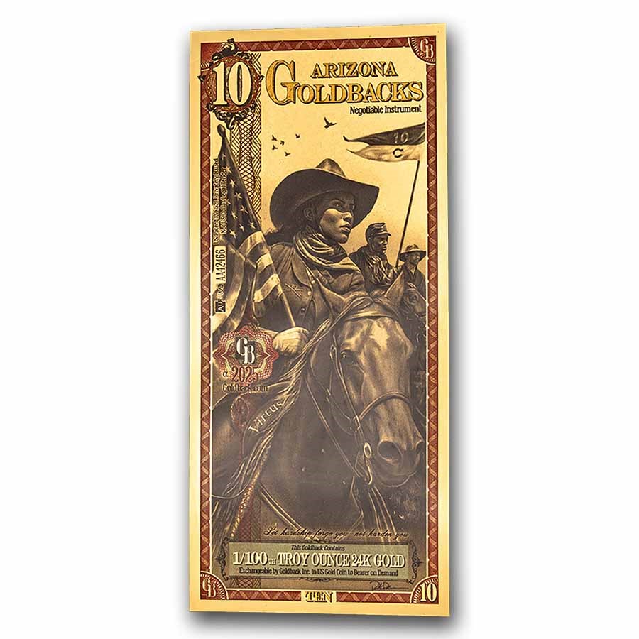 10 Arizona Goldback - Aurum Gold Foil Note (24k)