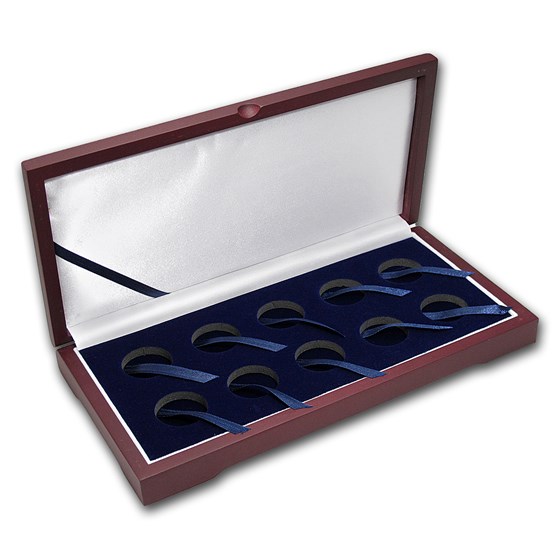 10 coin Mahogany Finish Presentation Box (Small Gold Coins) 10 coin Mahogany Finish Presentation Box (Small Gold Coins)