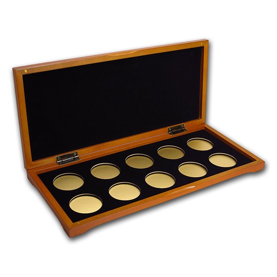 10 coin Wood Presentation Box (Gold 1 oz)